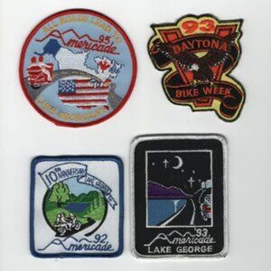 Lot Of 4 Vintage Patches Motorcycle Events Dayton Lake George New Never Worn